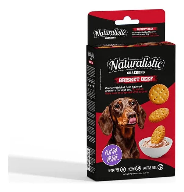NATURALISTIC CRACKERS BRISKET BEEF, 200 GR