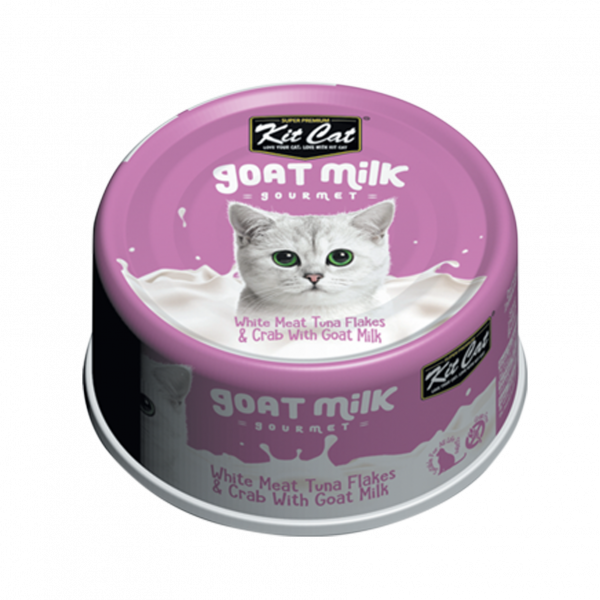 KITCAT 70G GOAT MILK GOURMET TUNA & CRAB