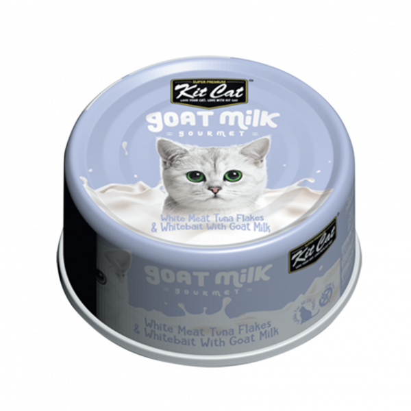 KITCAT 70G GOAT MILK GOURMET TUNA & WHITEBAIT