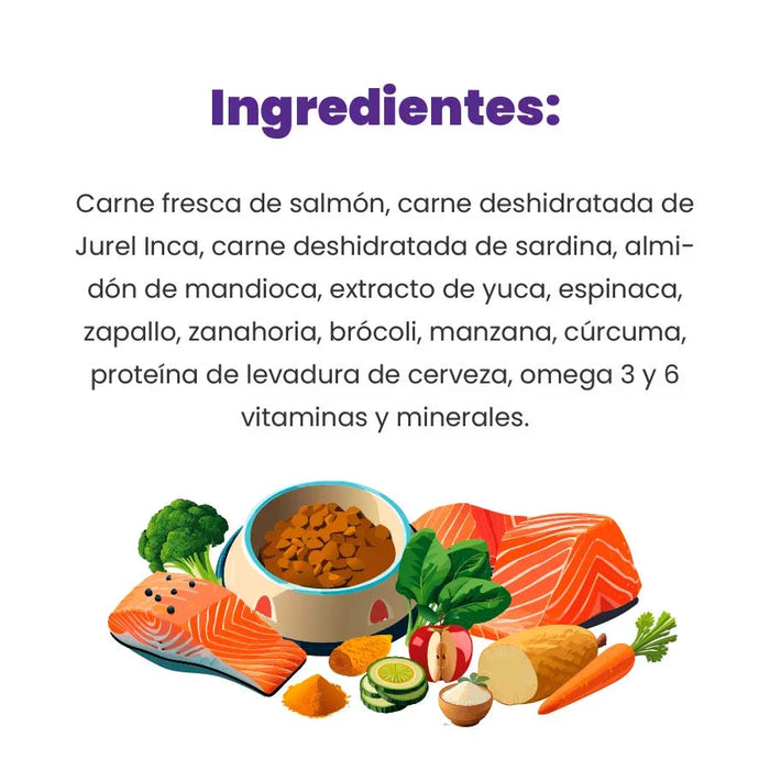 BARFOOD - ALIMENTO DESHIDRATADO DE SALMON PARA PERROS RAZAS PEQUEÑAS 2 KG