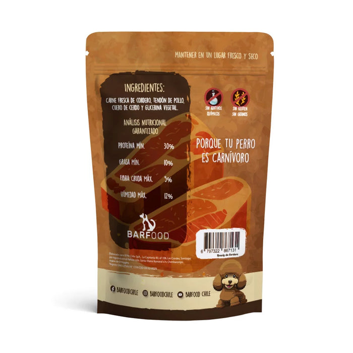 BARFOOD - SNACK NATURAL DE CORDERO PARA PERROS CARNIVOROS 80 GR