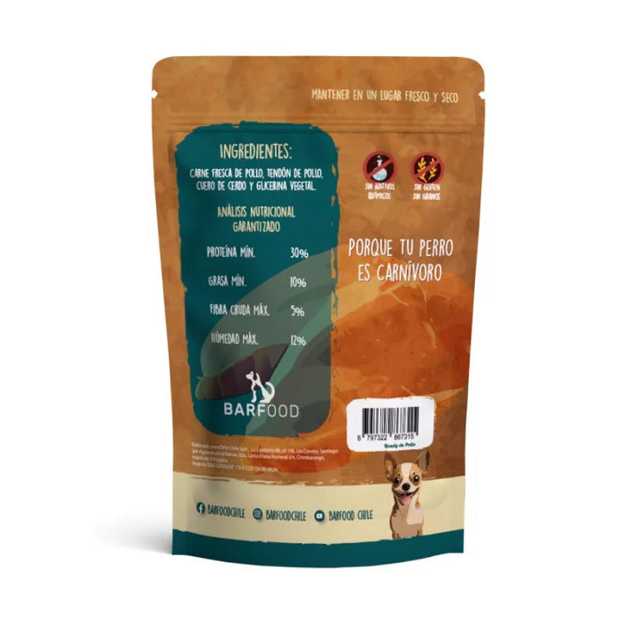 BARFOOD - SNACK NATURAL DE POLLO PARA PERROS CARNIVOROS 80 GR