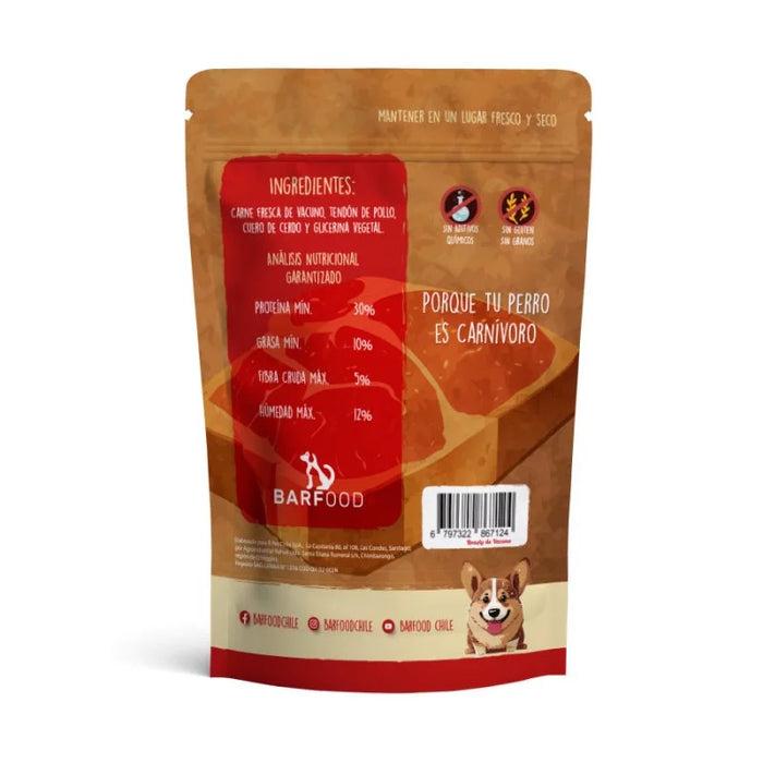 BARFOOD - SNACK NATURAL DE VACUNO PARA PERROS CARNIVOROS 80 GR