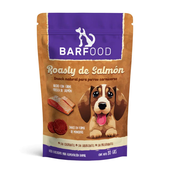 BARFOOD - SNACK NATURAL DE SALMON PARA PERROS CARNIVOROS 80 GR