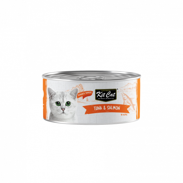 KITCAT 80G DEBONED TUNA & SALMON TOPPERS